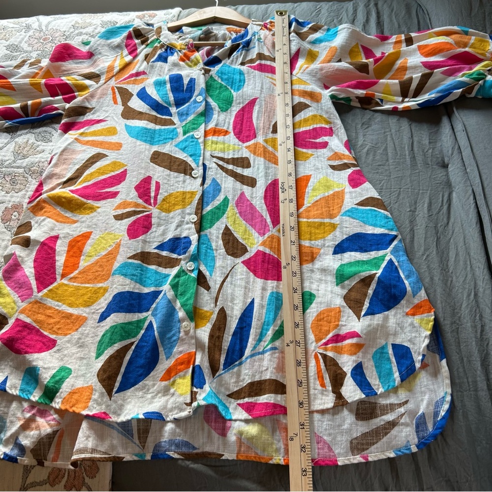 Tabitha Brown Target Botanical Print Puff Sleeve Mini Floral Dress. Size Small. - Picture 10 of 11
